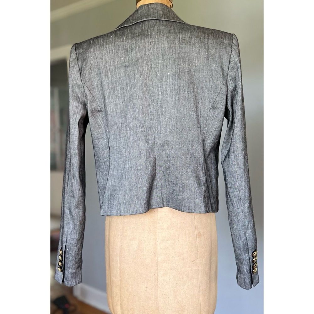 White House Black Market Cropped Linen Blend Studio Blazer 8 - Picture 3 of 14